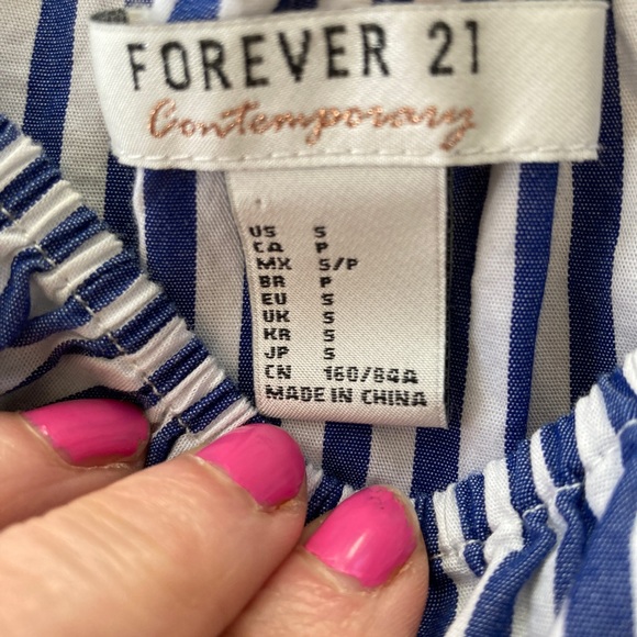 Forever 21 striped off the shoulder top - Picture 3 of 15